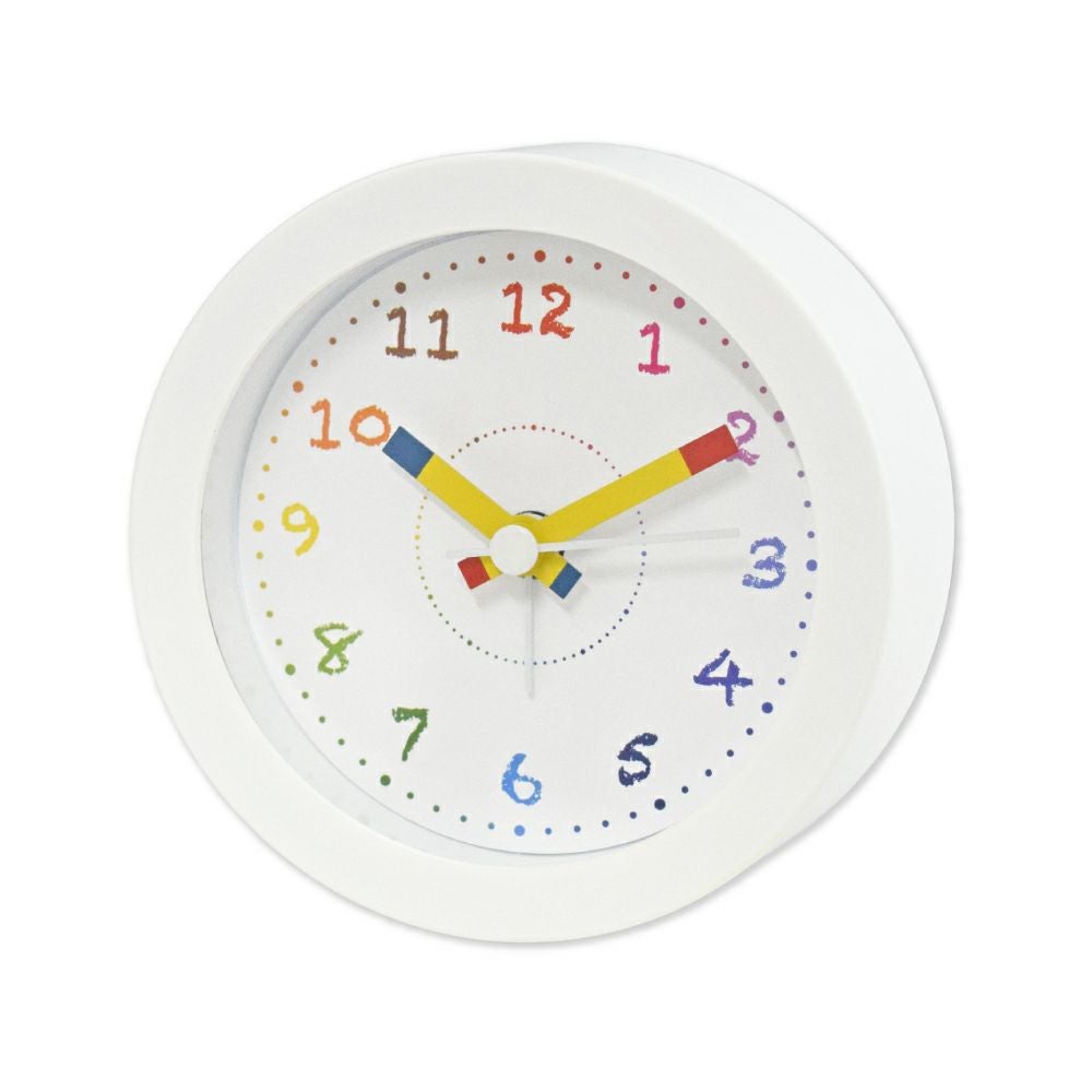 置き時計 クレパス柄くろっく ホワイト